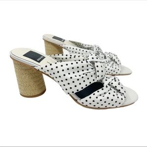 Dolce Vita Sandals Block Heel White & Black Polka Dot